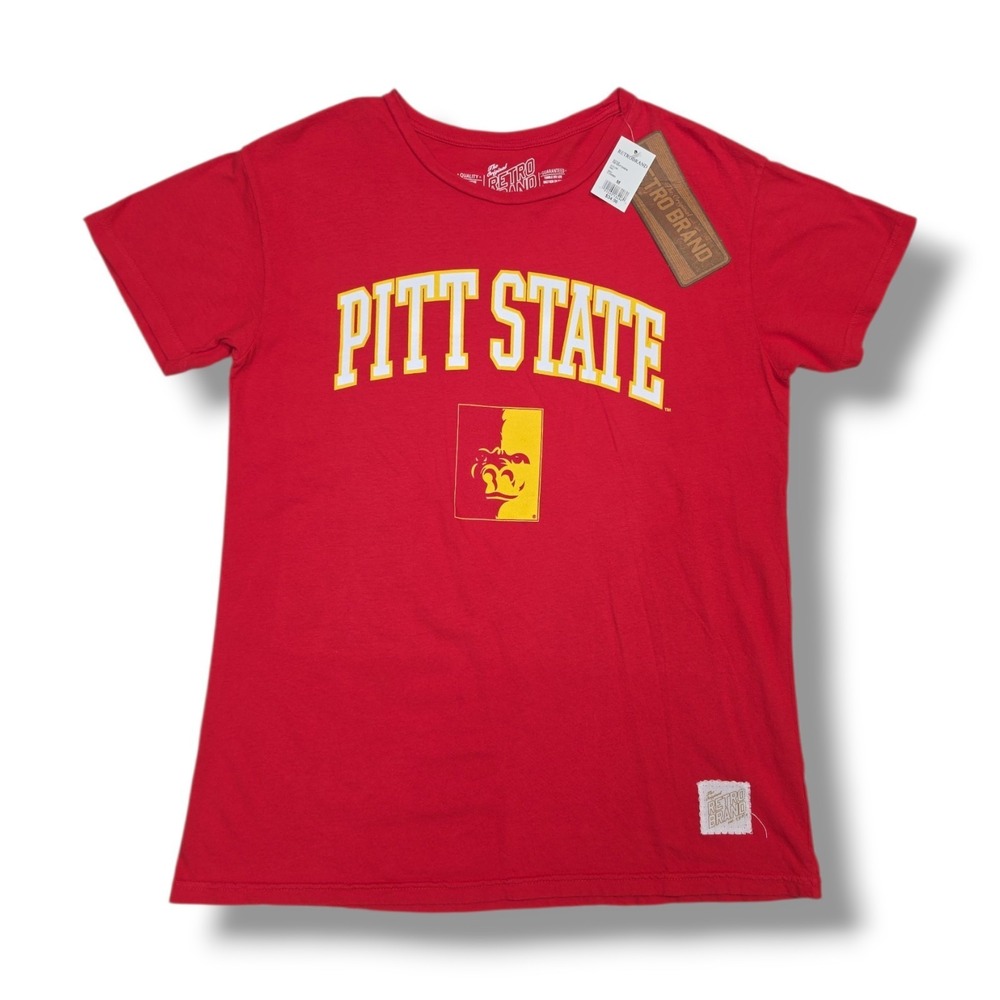 Pitt State Short Sleeve Crew Neck The Original‎ Retro Brand Red T-Shirt Men's M
